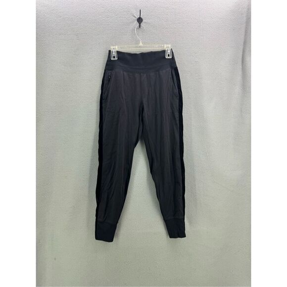ATHLETA Venice Black Velvet Stripe Jogger Pants Size S - Picture 3 of 11